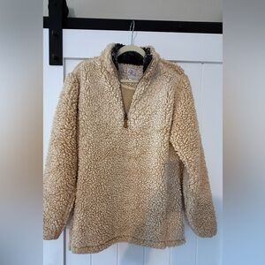 Pink Lily Cream Sherpa 1/4 Zip Fleece.  Cozy and Warm!